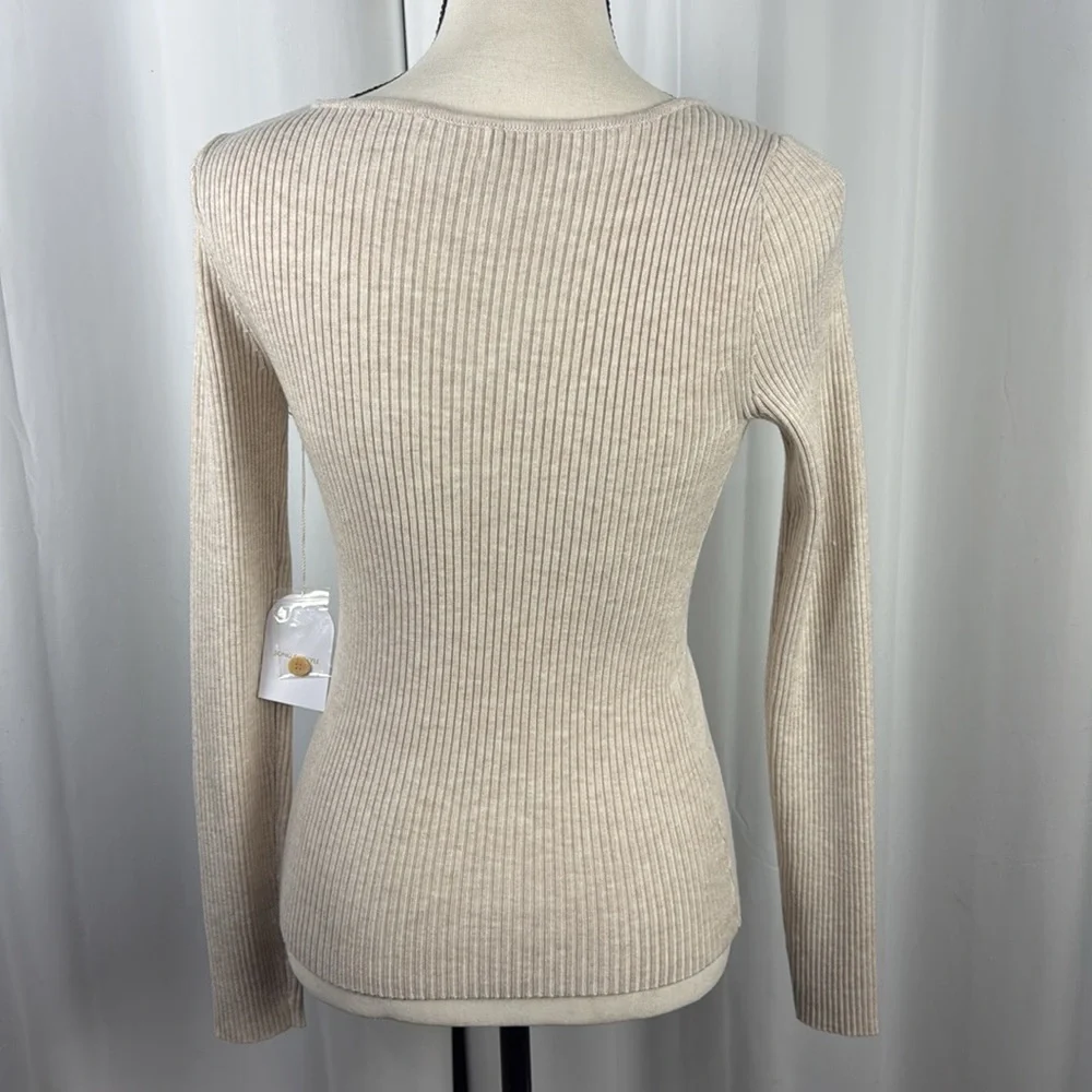 Song of Style Beige Off-Shoulder Sweater - Picture 6 of 8